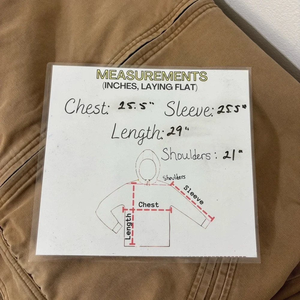 Vintage Y2K Old Navy Tan Canvas Chore Barn Jacket Mens L Fleece Lined Utility‎